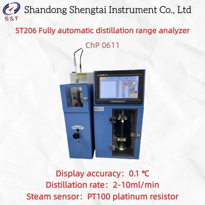 ST206 Fully Automatic Distillation Range Analyzer with PT100 Sensor and Room Temp～400 ℃ Range