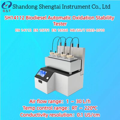 Biodiesel Automatic Oxidation Stability Tester RT ～ 220℃ Air Flow 1 ～ 30L/H SH/T 0825