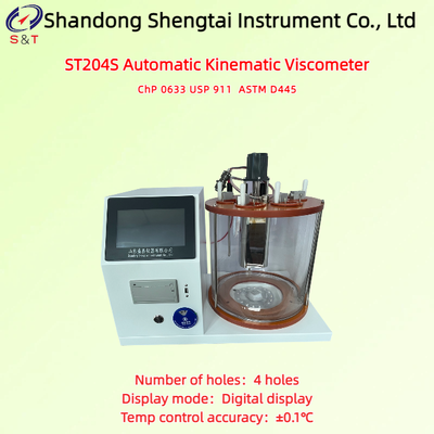 4 Holes Auto Phenol Kinematic Viscometer RT ～ 100℃ Digital Display USB Input ASTM D445