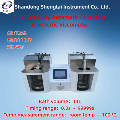 Fully Automatic Four Hole Kinematic Viscometer ASTM D445 CCD Bath volume 14L