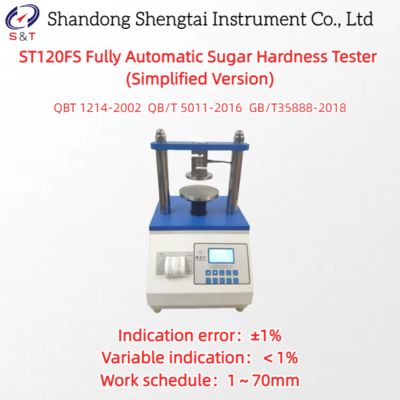 Fully Automatic Sugar Hardness Tester Range 0-50MPa Schedule 1-70mm GB/T35888-2018
