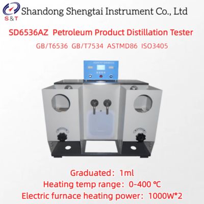 2 ছিদ্র ভগ্নাংশীয় জ্বালানী পাতন পরীক্ষক কোল্ড বাথ 5.5L গরম করা 0-400℃ ASTM D86