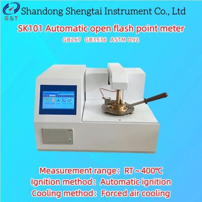 পেট্রোকেমিক্যাল অটোমেটিক ওপেন ফ্ল্যাশ পয়েন্ট মিটার RT √ 400 °C জোরপূর্বক বায়ু শীতল ASTM D92