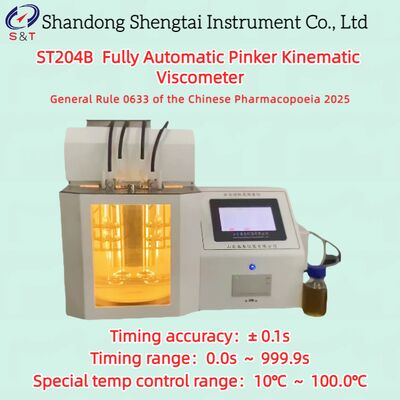 সম্পূর্ণ স্বয়ংক্রিয় পিঙ্কার কিনেম্যাটিক ভিস্কোমিটার 10 ¢ 100 °C পরিমাপ 0.6 ¢ 17000mm2/S ST204B